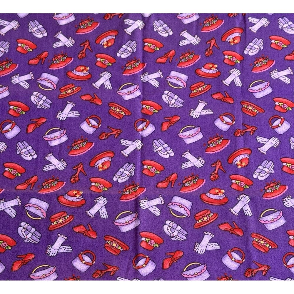 VTG Dianna Marcum Marcus Brothers Red Hat Society Fabric Accessories Cotton BTY